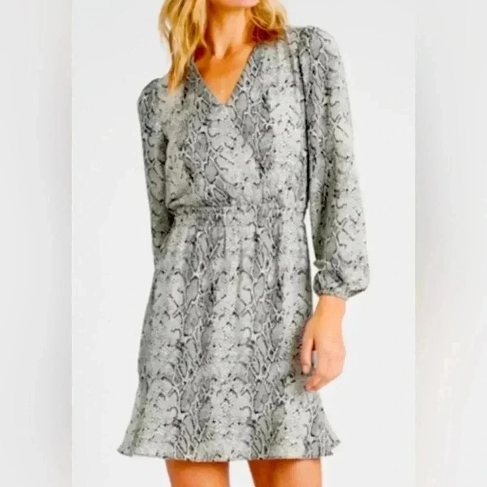 Banana Republic NWT Python Print Wrap Dress S petite